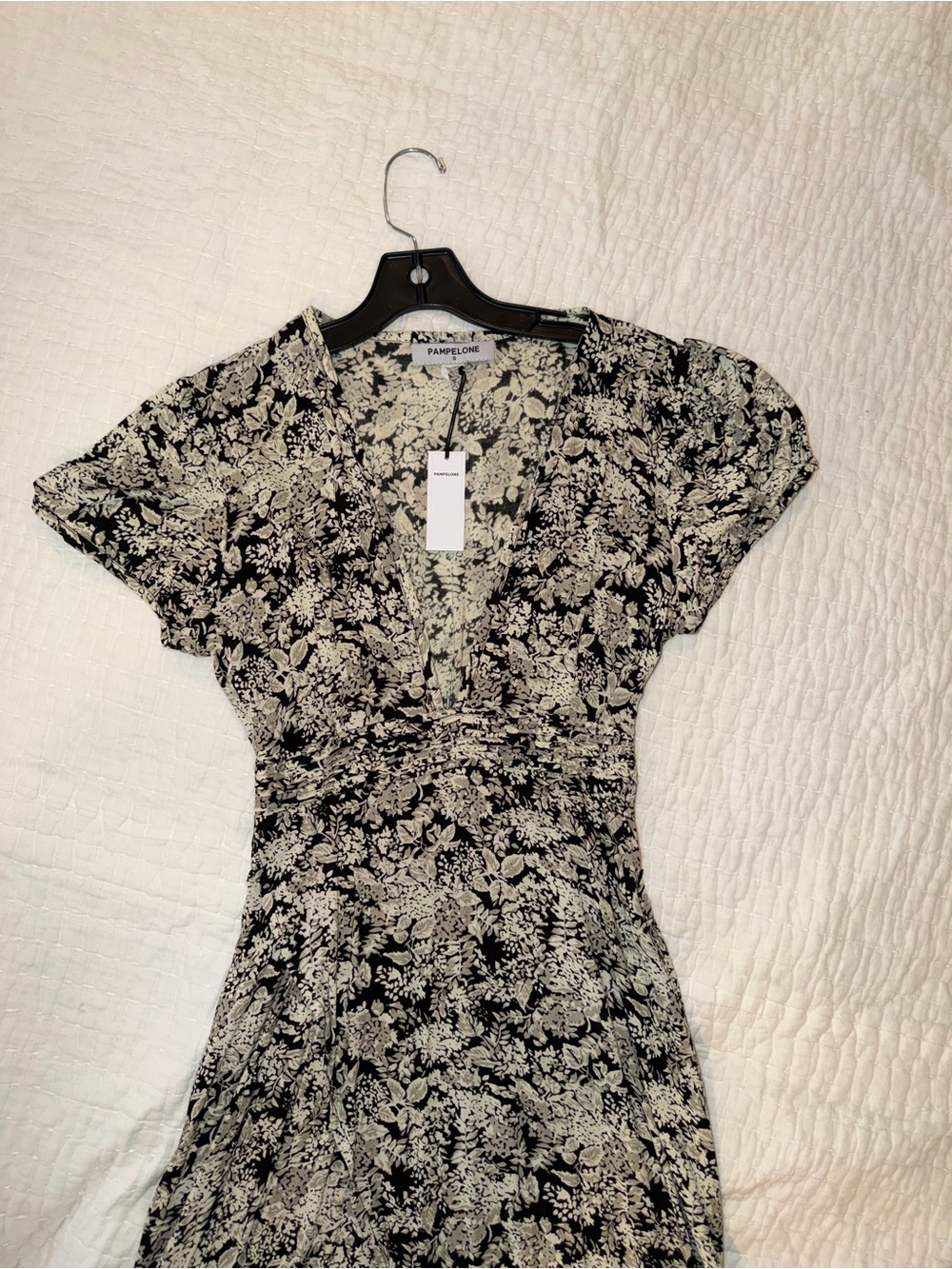 Pampelone Black & Ivory Floral Dress
